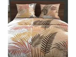 Soleil d'ocre Ropa De Cama|Juego De Sábanas|Set funda edredón de algodón 57 hilos 240x220 cm JUNGLE white