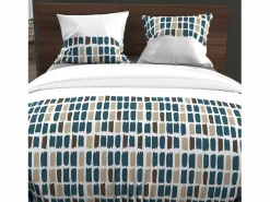 Soleil d'ocre Ropa De Cama|Juego De Sábanas|Set funda nórdica de algodón 57 hilos 240x220 cm FABIO azul