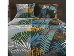 Set funda nórdica de algodón 57 hilos 260x240 cm JUNGLE blue^Soleil d'ocre Hot