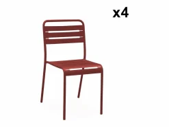 Sweeek Comedores De Jardín|Set mesa de jardín bistró de acero con 4 sillas, 120cm tierra de siena