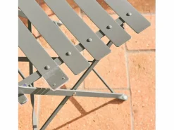 Sweeek Comedores De Jardín|Set mesa de jardín bistró plegable de acero con 2 sillas, ø60cm verde
