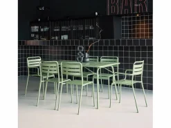 Sweeek Comedores De Jardín|Set mesa de jardín bistró plegable de acero con 2 sillones y 4 sillas,