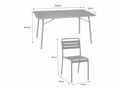 Sweeek Comedores De Jardín|Set mesa de jardín bistró plegable de acero con 2 sillones y 4 sillas,
