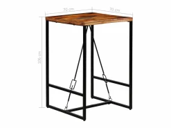 vidaxl Set muebles bar 3 pzas madera reciclada cuero cabra auténtico Color natural claro New