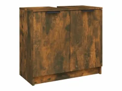 vidaxl Estantería Sobre Inodoro|Set muebles de baño 5 piezas madera contrachapada roble ahumado