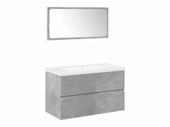 vidaxl Estantería Sobre Inodoro|Set muebles de baño 2 piezas madera contrachapada hormigón