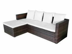vidaxl Salones De Jardín|Set muebles de jardín 4 piezas y cojines ratán sintético marrón