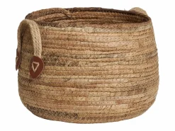 Set van 2 AOSTA opbergmanden – Natuurlijke jute met leren handvatten^Les Tendances Hot