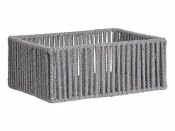 Les Tendances Set van 3 ARESE opbergmanden – Grijs katoen en metaal Gris Hot