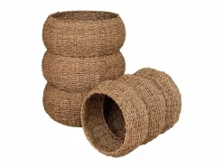 Les Tendances Set van 2 ronde SARBAS manden – Natuurlijk zeegras Beige Clearance