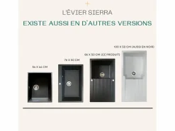 Sierra Fregadero de 1 cubeta grande con escurridor de resina^Essebagno Best