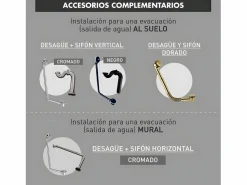 ROGIER & MOTHES Cañería|Sifón horizontal CRAWLEY para bañeras retro