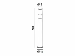 Sigaro - Bolardo de jardín con 1 bombilla E27 máx. 20 W IP54, aluminio pintado, bolardo para exterior, claro, altura 90 cm - Perenz^