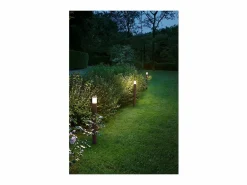 Sigaro - Bolardo de jardín con 1 bombilla E27 máx. 20 W IP54, aluminio pintado, bolardo para exterior, antracita, altura 50 cm - Perenz Gris Sale