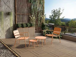 MYLIA Salones De Jardín|Silla baja de jardín apilable de metal - - MIRMANDE de