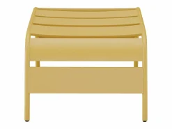 MYLIA Salones De Jardín|Silla baja jardín apilable + reposapiés de metal - Amarillo - MIRMANDE de