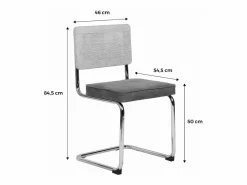 Sweeek Sillas Y Lotes De Sillas|Silla cantilever con respaldo efecto ratán, set de 2 pardo