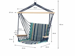 ECD Germany Sillón Colgante|Silla colgante asiento hamaca relax multicolor 120 kg