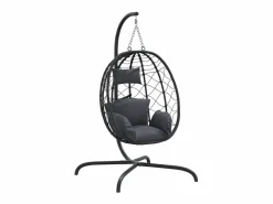 Sillón Colgante|Silla colgante huevo con cojín acero ratán sintético antracita ES340128