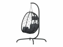 Sillón Colgante|Silla colgante huevo con cojín acero ratán sintético antracita ES340128