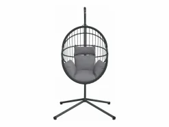 Silla colgante huevo con soporte ratán y acero ES136832^ New