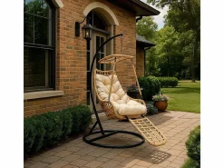 Silla Colgante Yoevu - con reposapiés para interior y exterior - YV-RELAXCHAIR Beige Sale