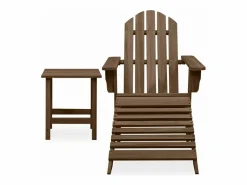 Silla con otomana y mesa jardín Adirondack abeto macizo marrón^Clicnbuy Clearance