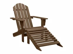 Silla con otomana y mesa jardín Adirondack abeto macizo marrón^Clicnbuy Clearance