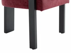 PASCAL MORABITO Sillas Y Lotes De Sillas|Silla con reposabrazos en tela bouclé y madera de hevea negra - Burdeos - LIVELIA