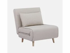 Sweeek Sillón Cama|Silla convertible en cama tela base madera, 1 plaza