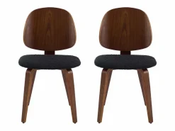 Silla curvada de madera y borreguito, set de 2^Sweeek Online
