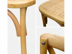 Sweeek Sillas Y Lotes De Sillas|Silla de bistró vintage de madera, set de 4 natural