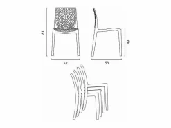 Silla de cocina o de comedor de Policarbonato Gruvyer - Gris^AHD Hot