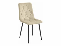 Silla de comedor Valora TYRA, terciopelo claro, patas negras (x4) Beige Discount