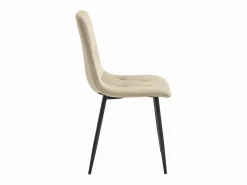Silla de comedor Valora TYRA, terciopelo claro, patas negras (x4) Beige Discount