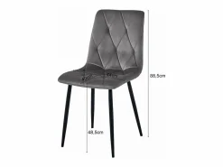 Silla de comedor Valora TYRA, terciopelo claro, patas negras (x4) Beige Discount