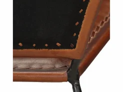 Silla de cuero auténtico marrón^Clicnbuy Best