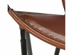 Silla de cuero auténtico marrón^vidaxl Clearance