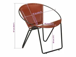 Silla de cuero auténtico marrón^vidaxl Clearance