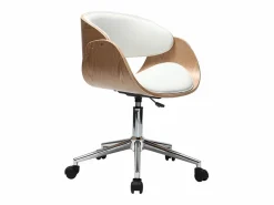 Miliboo Silla De Oficina|Silla de escritorio y madera clara con ruedas BENT