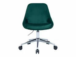 Silla de escritorio de diseño ajustable 360º de terciopelo petróleo y metal negro HOLO^Miliboo Sale
