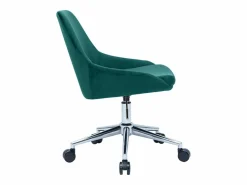 Silla de escritorio de diseño ajustable 360º de terciopelo petróleo y metal negro HOLO^Miliboo Sale