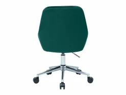 Silla de escritorio de diseño ajustable 360º de terciopelo petróleo y metal negro HOLO^Miliboo Sale