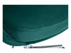 Silla de escritorio de diseño ajustable 360º de terciopelo petróleo y metal negro HOLO^Miliboo Sale