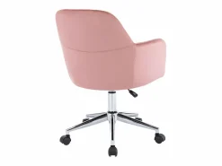 Silla de escritorio de terciopelo rosa ELEANA - Altura ajustable^Vente-unique New