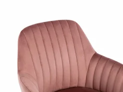 Silla de escritorio de terciopelo rosa ELEANA - Altura ajustable^Vente-unique New