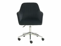 Vente-unique Silla De Escritorio|Silla de escritorio de terciopelo ELEANA - Altura ajustable