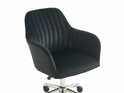 Vente-unique Silla De Escritorio|Silla de escritorio de terciopelo ELEANA - Altura ajustable
