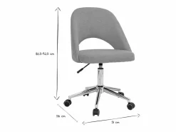 Silla de escritorio de tejido efecto aterciopelado texturizado mostaza y pata cromada COSETTE^Miliboo
