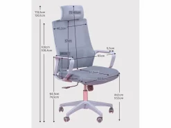 Nest Dream Silla De Escritorio|Silla de escritorio ergonómica en malla transpirable y reposacabezas ajustable - Mesh -